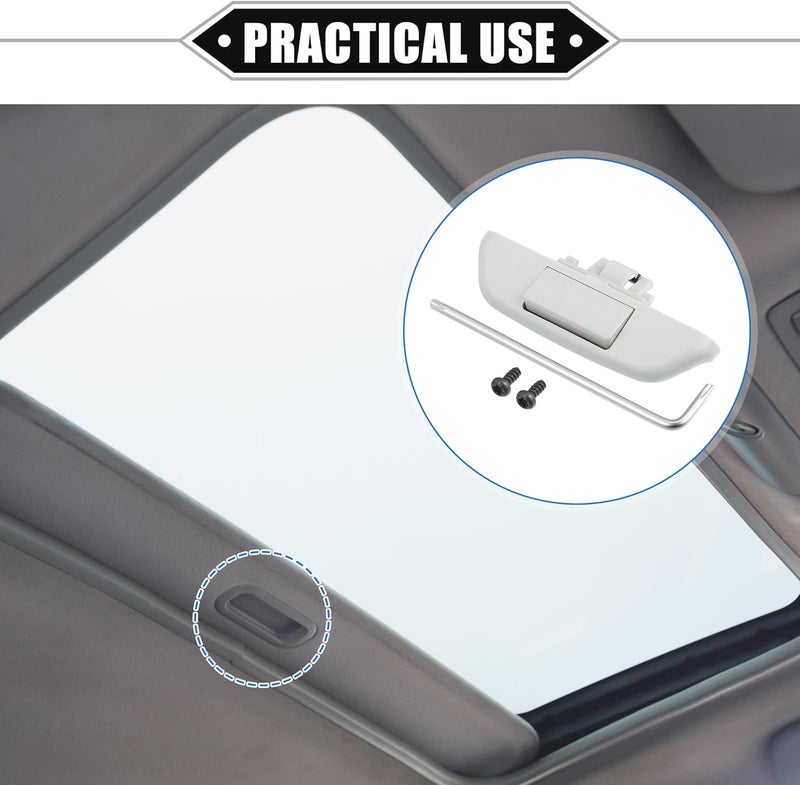 VekAuto Rear Sunroof Shade Handle Compatible for Audi Q7 2010-2015, Durable Plastic Gray - Image 2